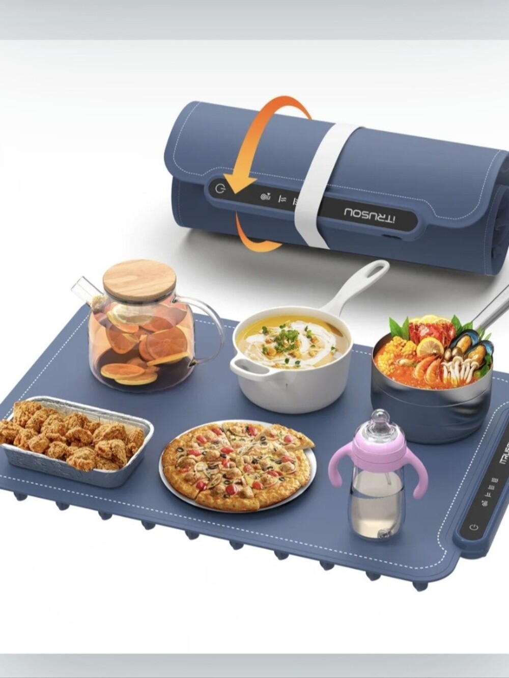 ITRUSOU Blue Food Warmer – Compact Portable Heating Food Warmer
